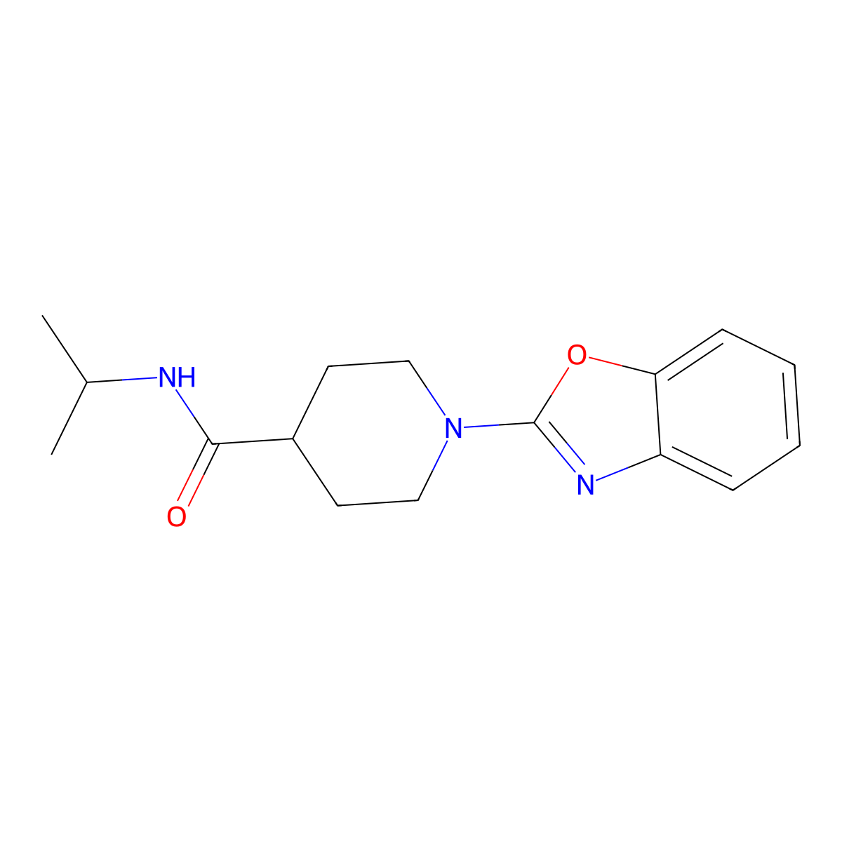 1-(1,3-benzoxazol-2-yl)-N-(propan-2-yl)piperidine-4-carboxamide molecular structure, CAS 2182260-14-4