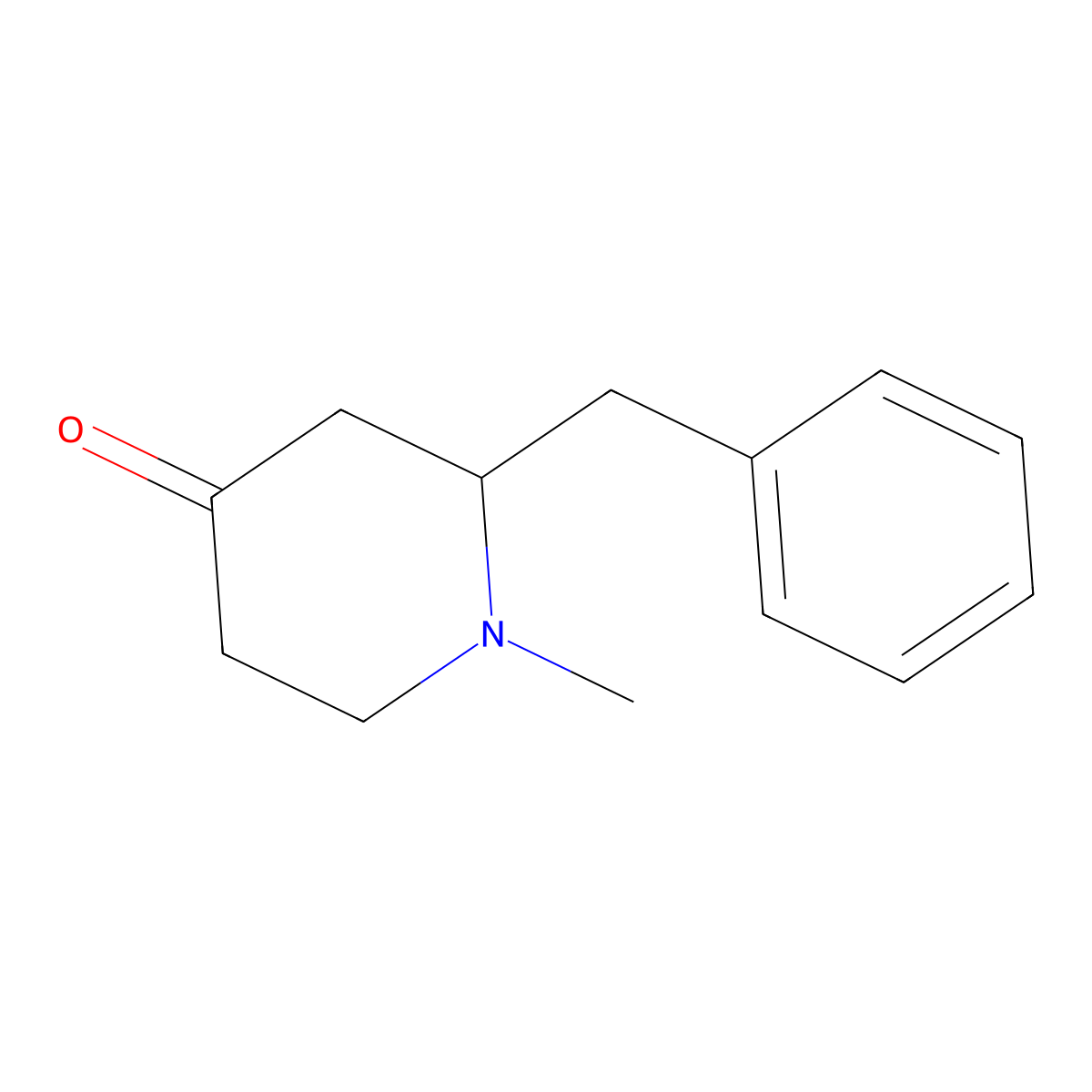 1-Methyl-2-(phenylmethyl)-4-piperidinone molecular structure, CAS 21823-56-3