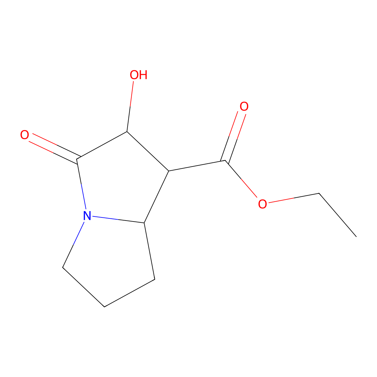 ethyl 2-hydroxy-3-oxohexahydro-1H-pyrrolizine-1-carboxylate molecular structure, CAS 21823-71-2