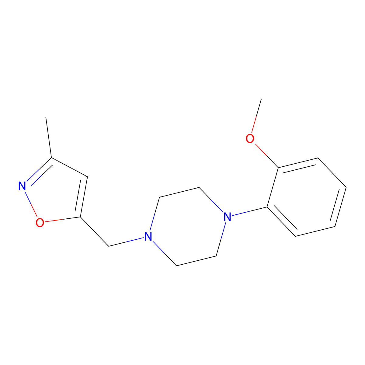 1-(2-Methoxyphenyl)-4-[(3-methyl-1,2-oxazol-5-yl)methyl]piperazine molecular structure, CAS 2182307-65-7