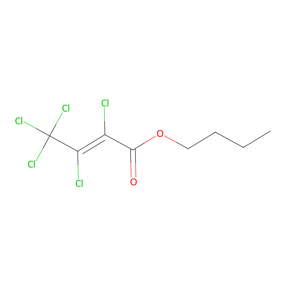 2-Butenoic acid, 2,3,4,4,4-pentachloro-, butyl ester molecular structure, CAS 21824-93-1