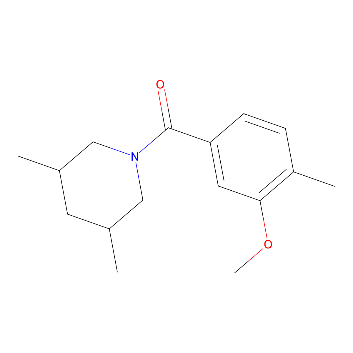 (3,5-Dimethyl-1-piperidinyl)(3-methoxy-4-methylphenyl)methanone molecular structure, CAS 2182437-95-0