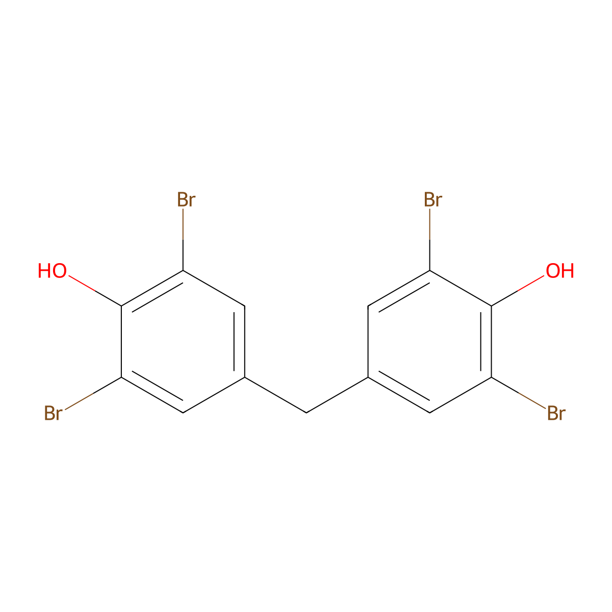 4,4'-Methylenebis[2,6-dibromophenol] molecular structure, CAS 21825-03-6