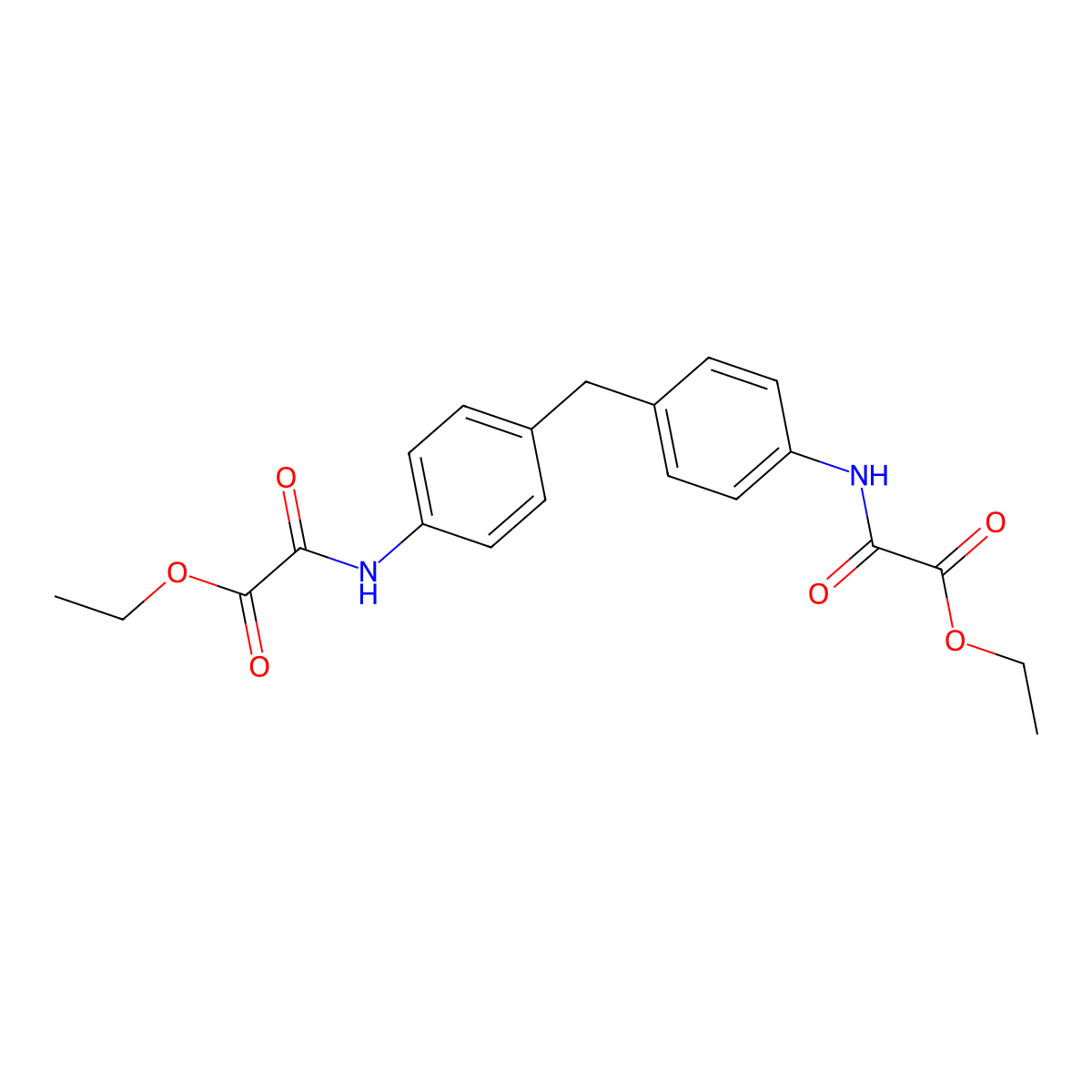 Diethyl 2,2'-(methylenebis(4,1-phenyleneimino))bis(2-oxoacetate) molecular structure, CAS 21825-16-1