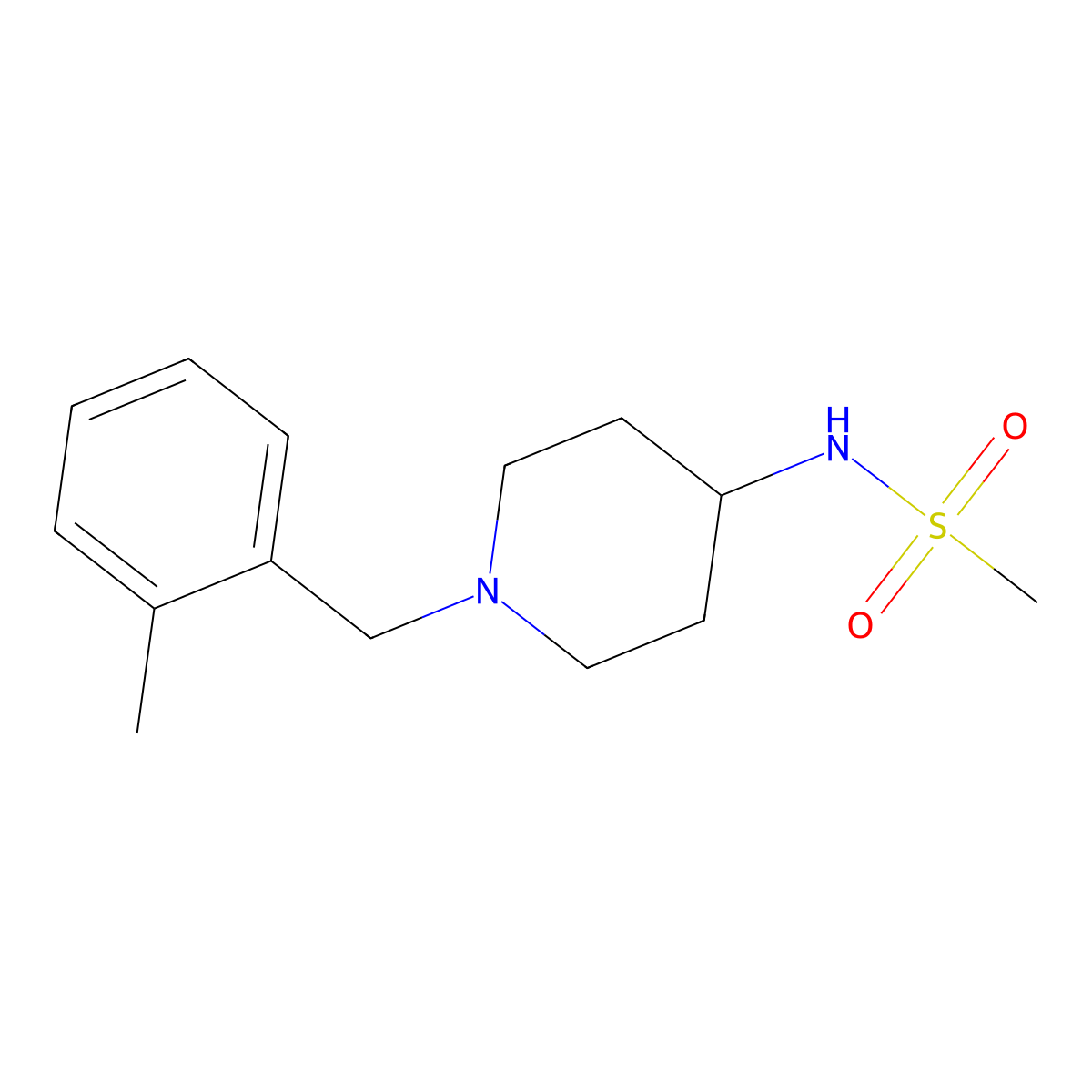 N-{1-[(2-methylphenyl)methyl]piperidin-4-yl}methanesulfonamide molecular structure, CAS 2182573-13-1