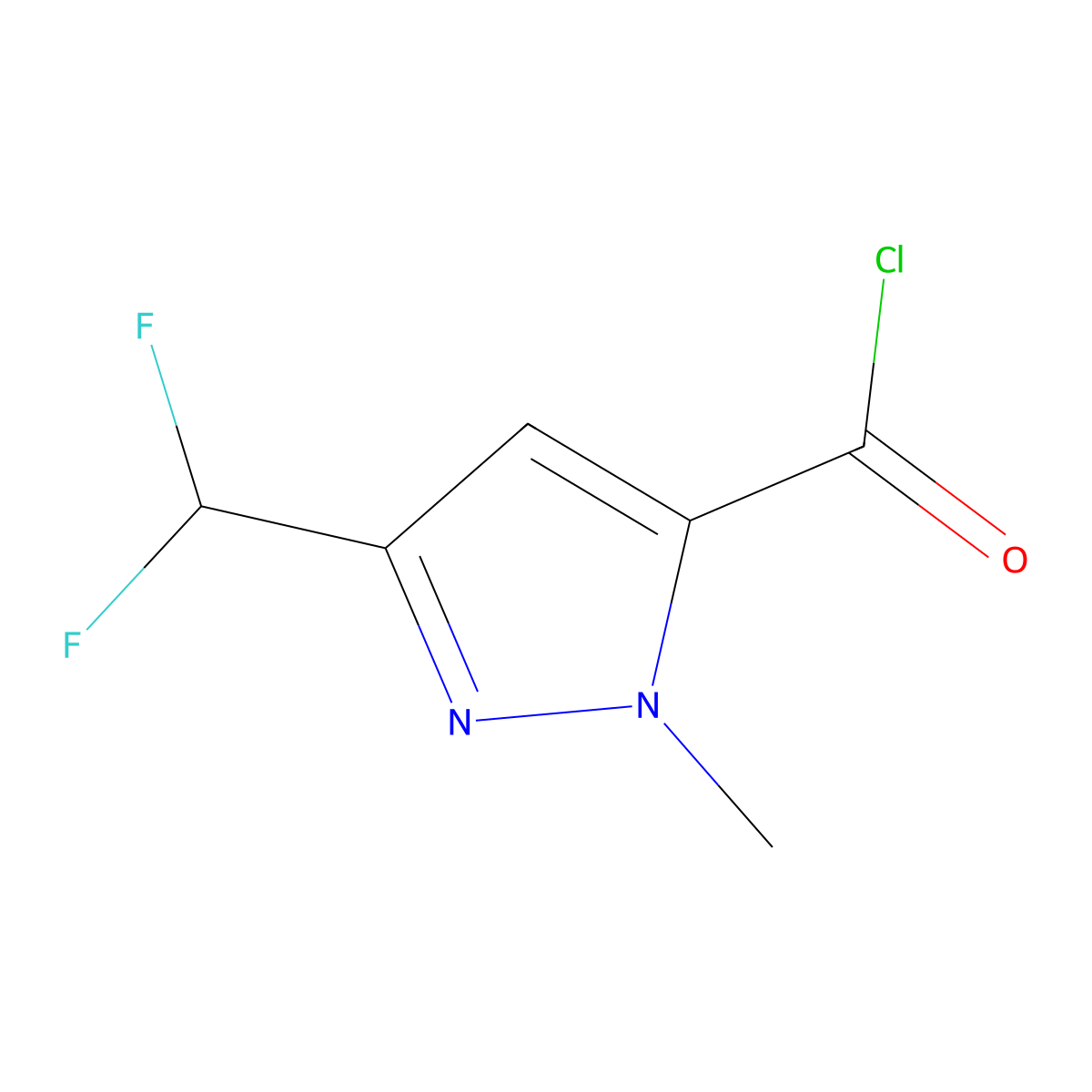3-(Difluoromethyl)-1-methyl-1h-pyrazole-5-carbonyl chloride molecular structure, CAS 2182594-97-2