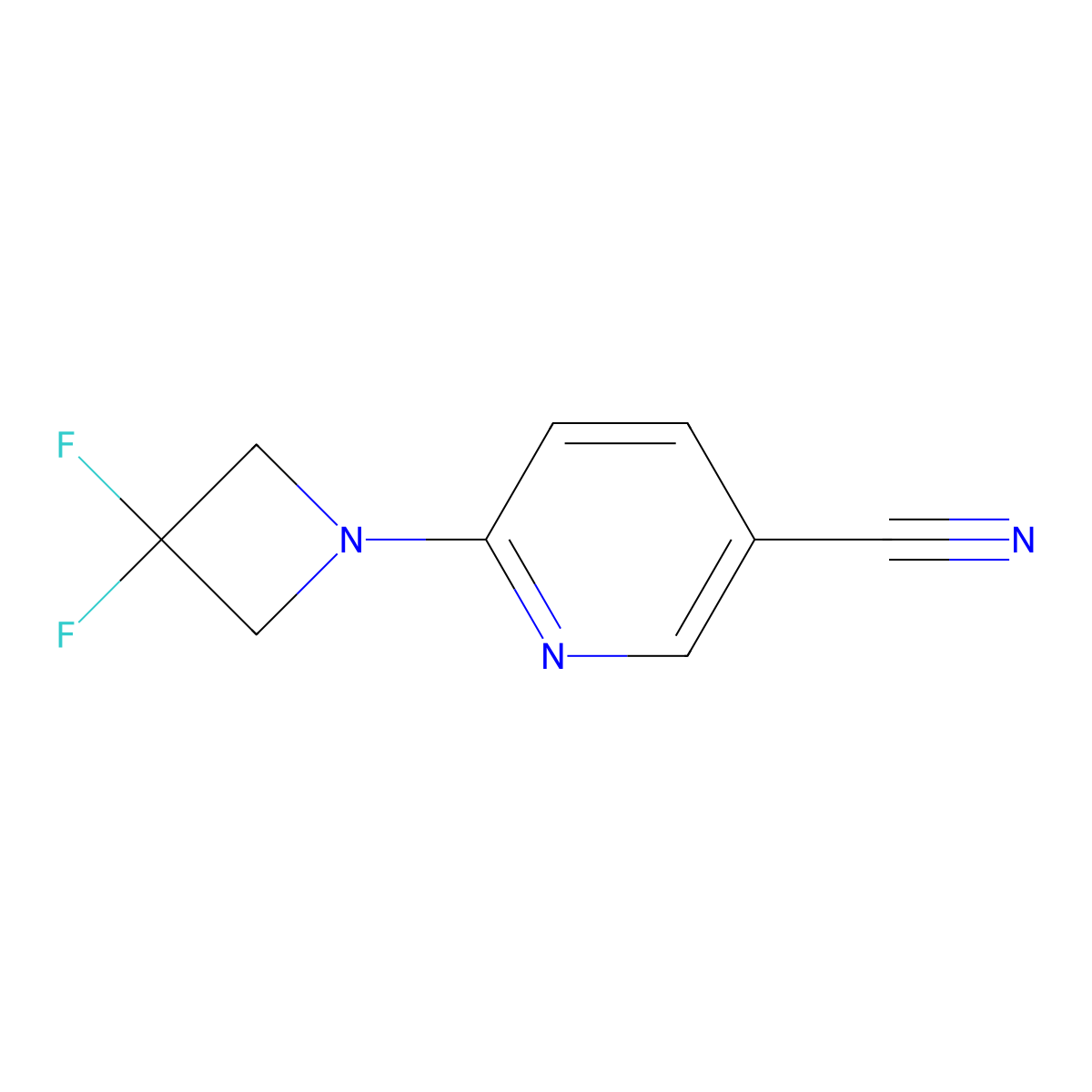 6-(3,3-Difluoroazetidin-1-yl)pyridine-3-carbonitrile molecular structure, CAS 2182597-37-9