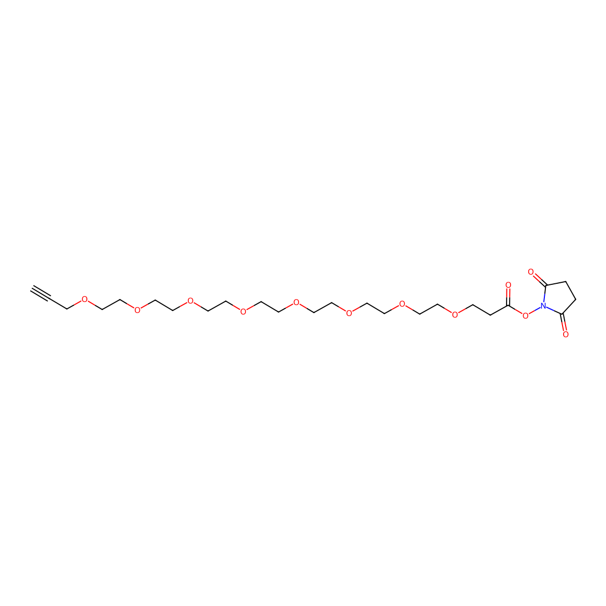 Propargyl-PEG8-NHS ester molecular structure, CAS 2182601-74-5