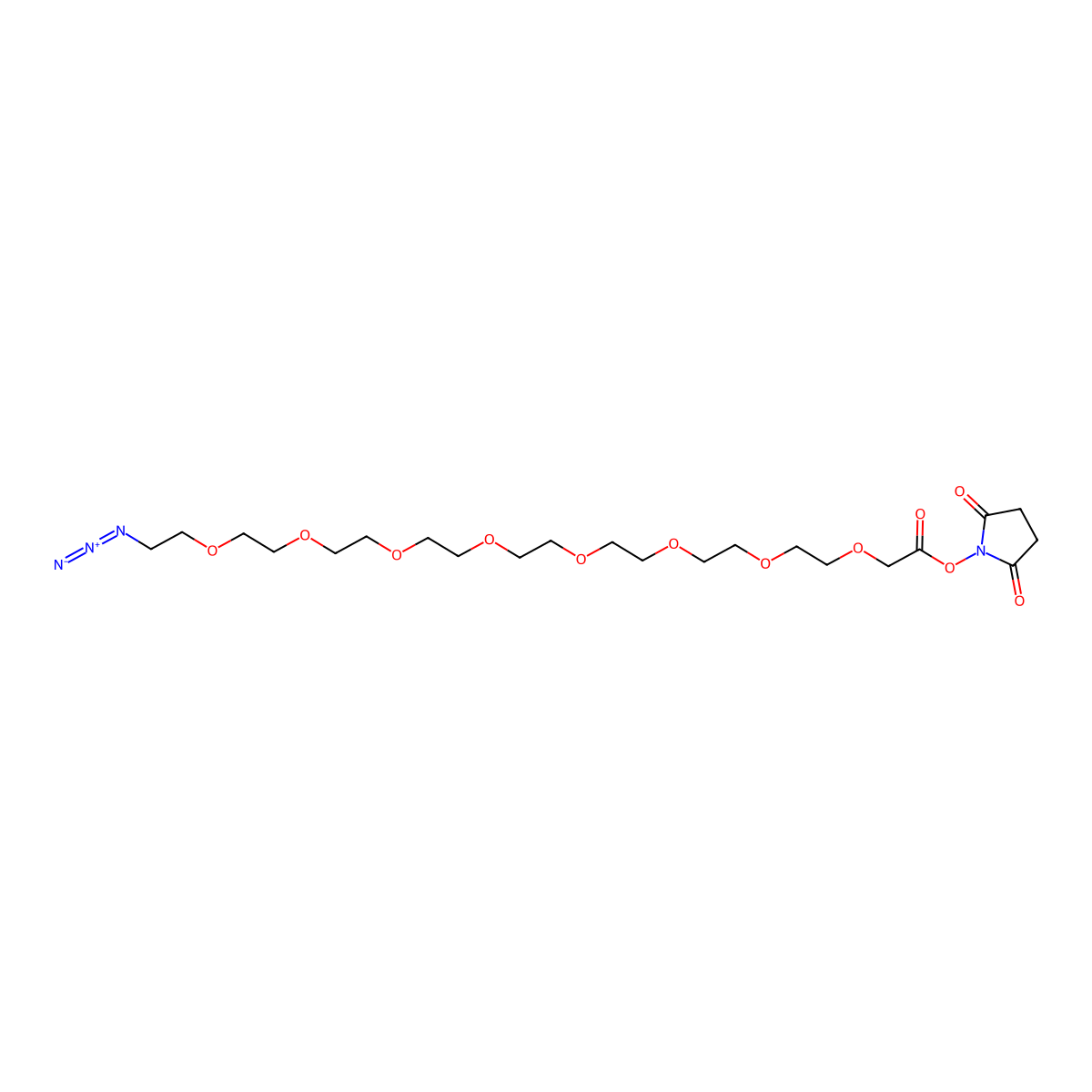 Azido-PEG8-CH2CO2-NHS molecular structure, CAS 2182601-81-4