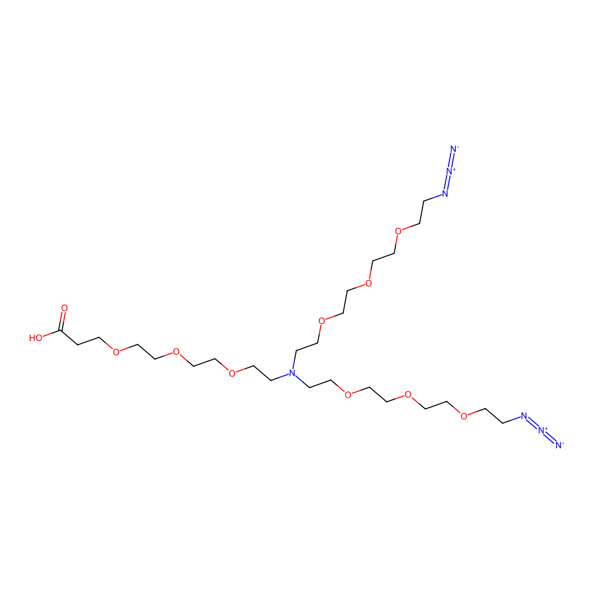 N-(acid-PEG3)-N-bis(PEG3-azide) molecular structure, CAS 2182602-17-9