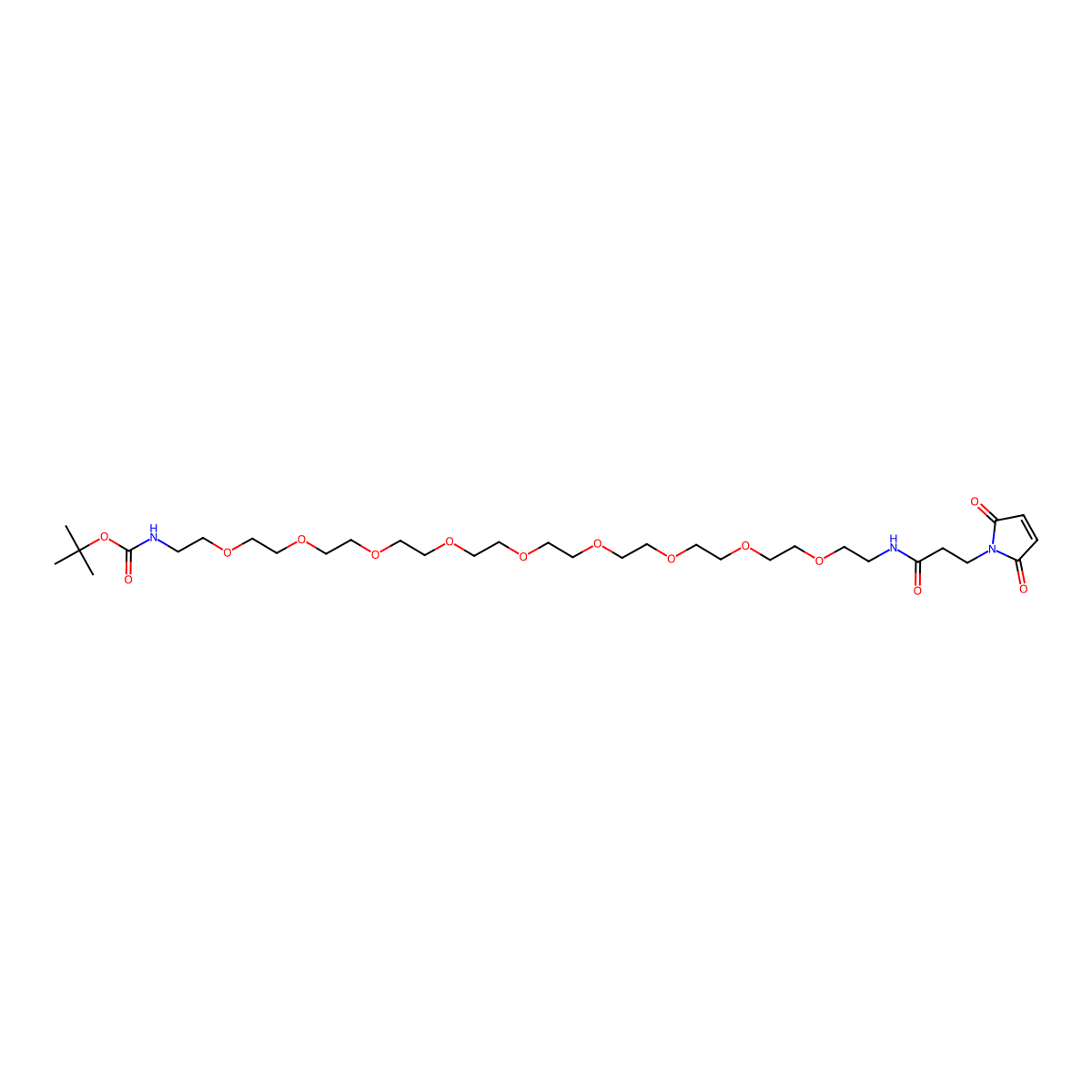 Mal-amido-PEG9-NHBoc molecular structure, CAS 2182602-20-4