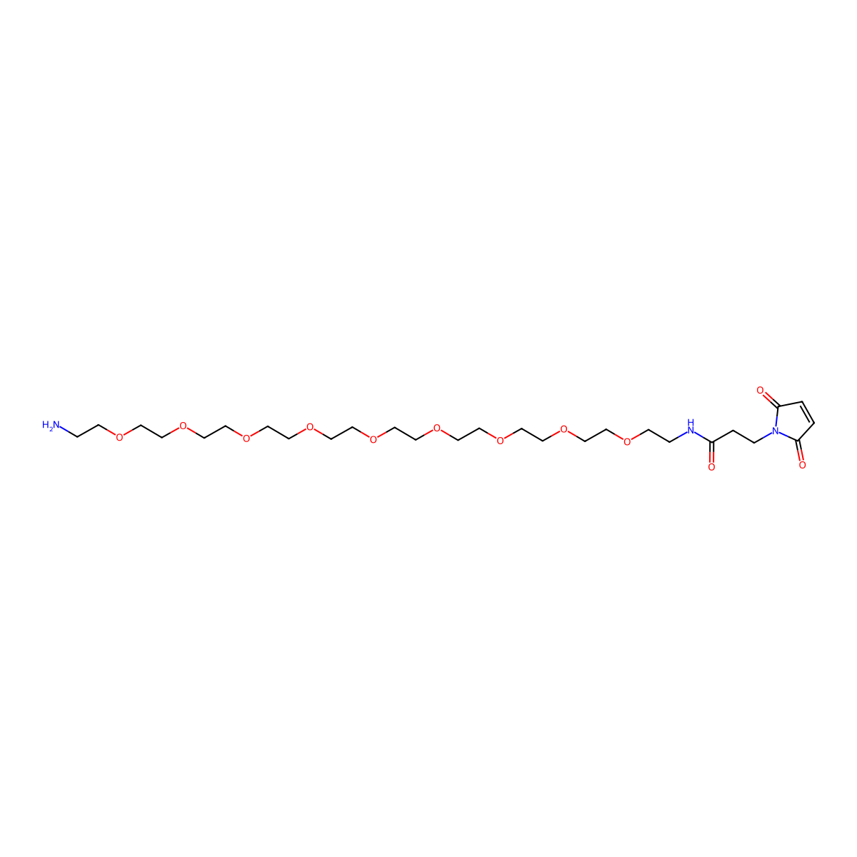 Mal-amido-PEG9-amine molecular structure, CAS 2182602-22-6