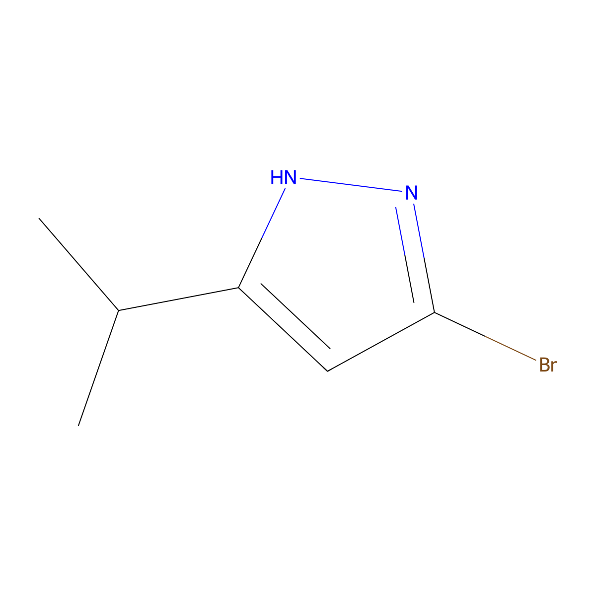 5-bromo-3-(propan-2-yl)-1H-pyrazole molecular structure, CAS 2182631-80-5
