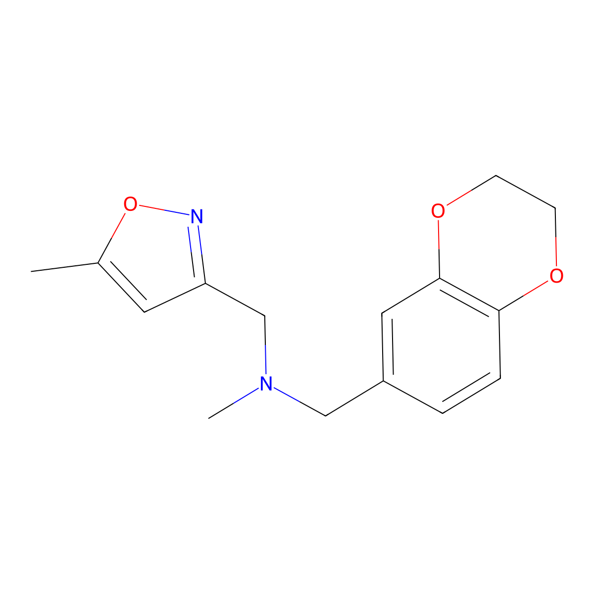 [(2,3-Dihydro-1,4-benzodioxin-6-yl)methyl](methyl)[(5-methyl-1,2-oxazol-3-yl)methyl]amine molecular structure, CAS 2182773-64-2