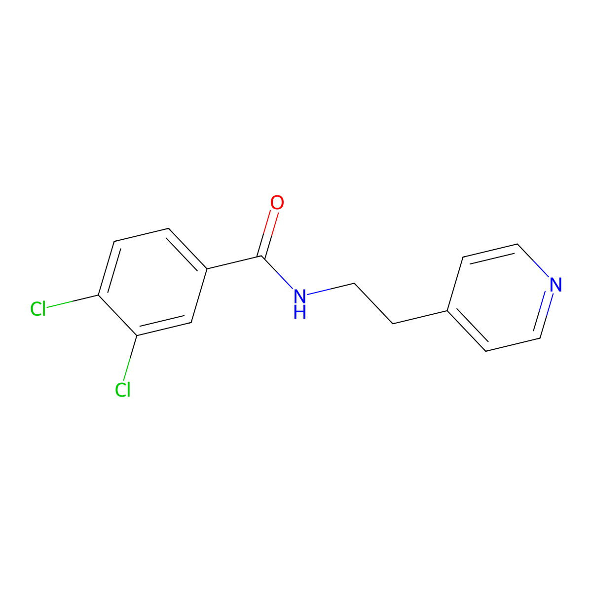 3,4-dichloro-N-(2-pyridin-4-ylethyl)benzamide molecular structure, CAS 218286-82-9