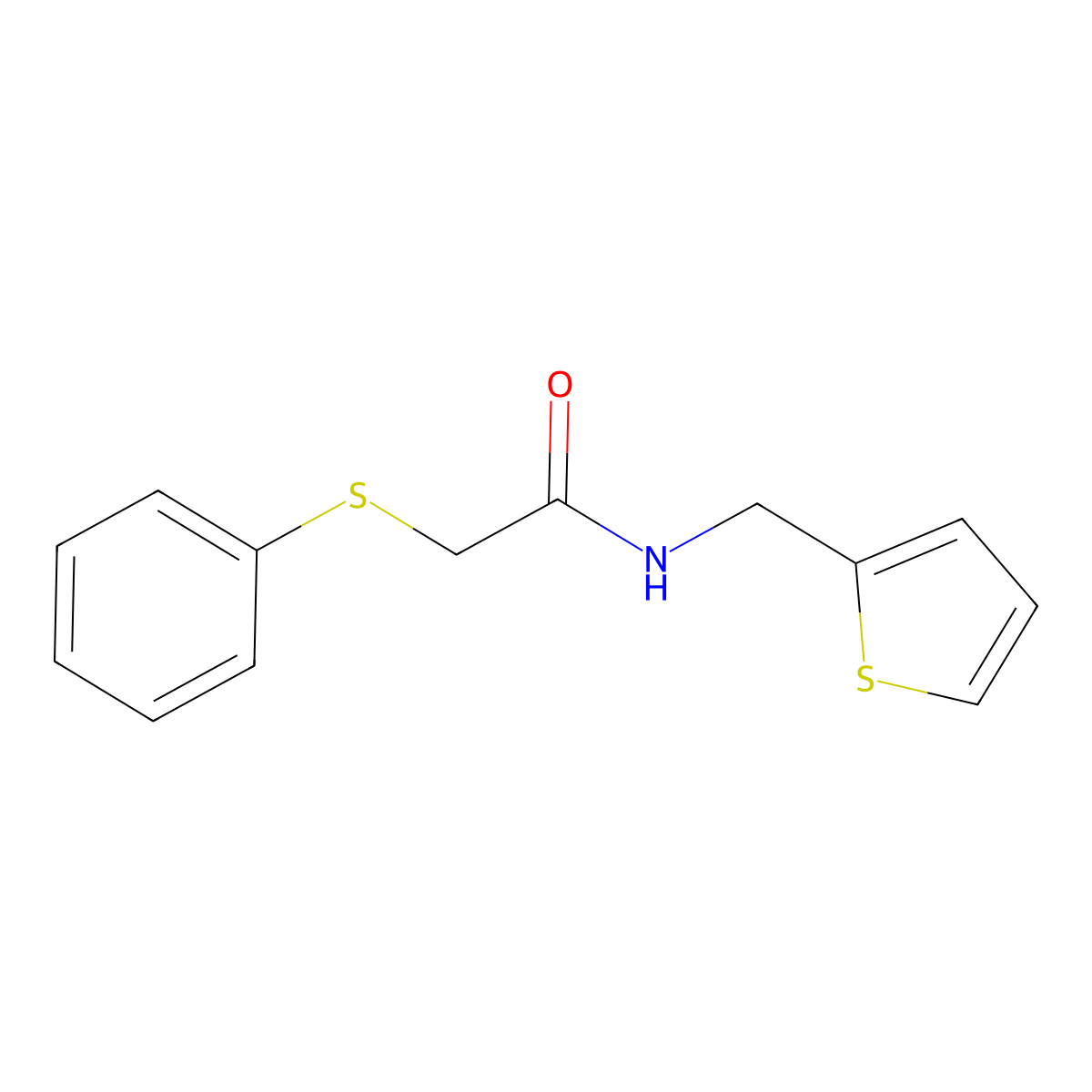 2-(Phenylthio)-N-(2-thienylmethyl)acetamide molecular structure, CAS 218286-92-1