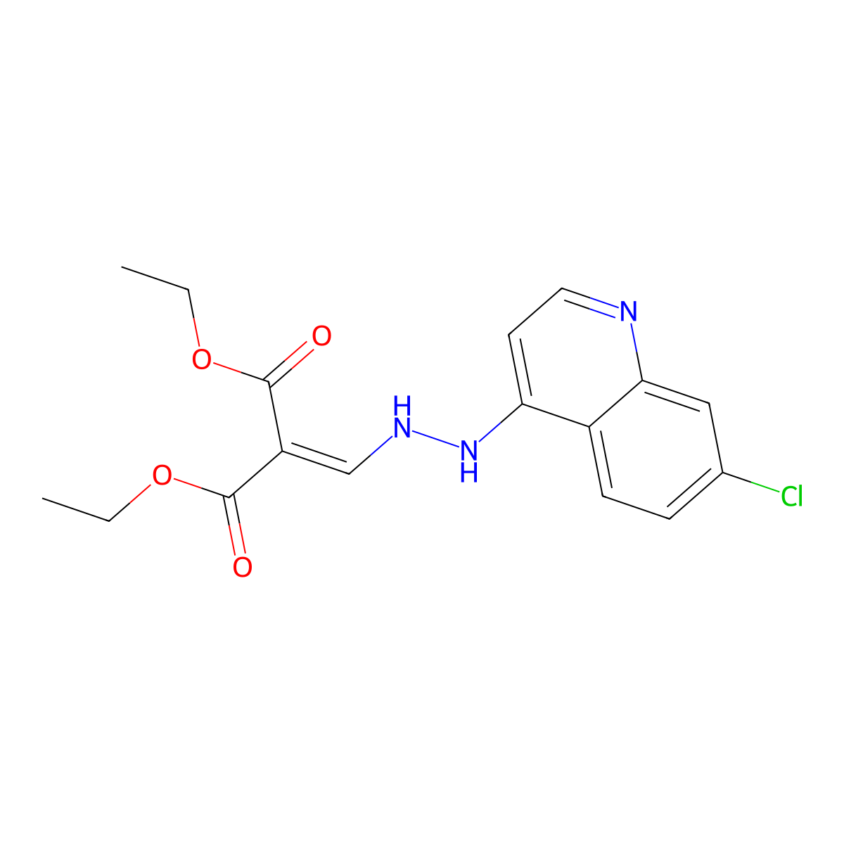 2-[[2-(7-Chloro-4-quinolinyl)hydrazinyl]methylene]-propanedioic acid 1,3-diethyl ester molecular structure, CAS 218287-68-4