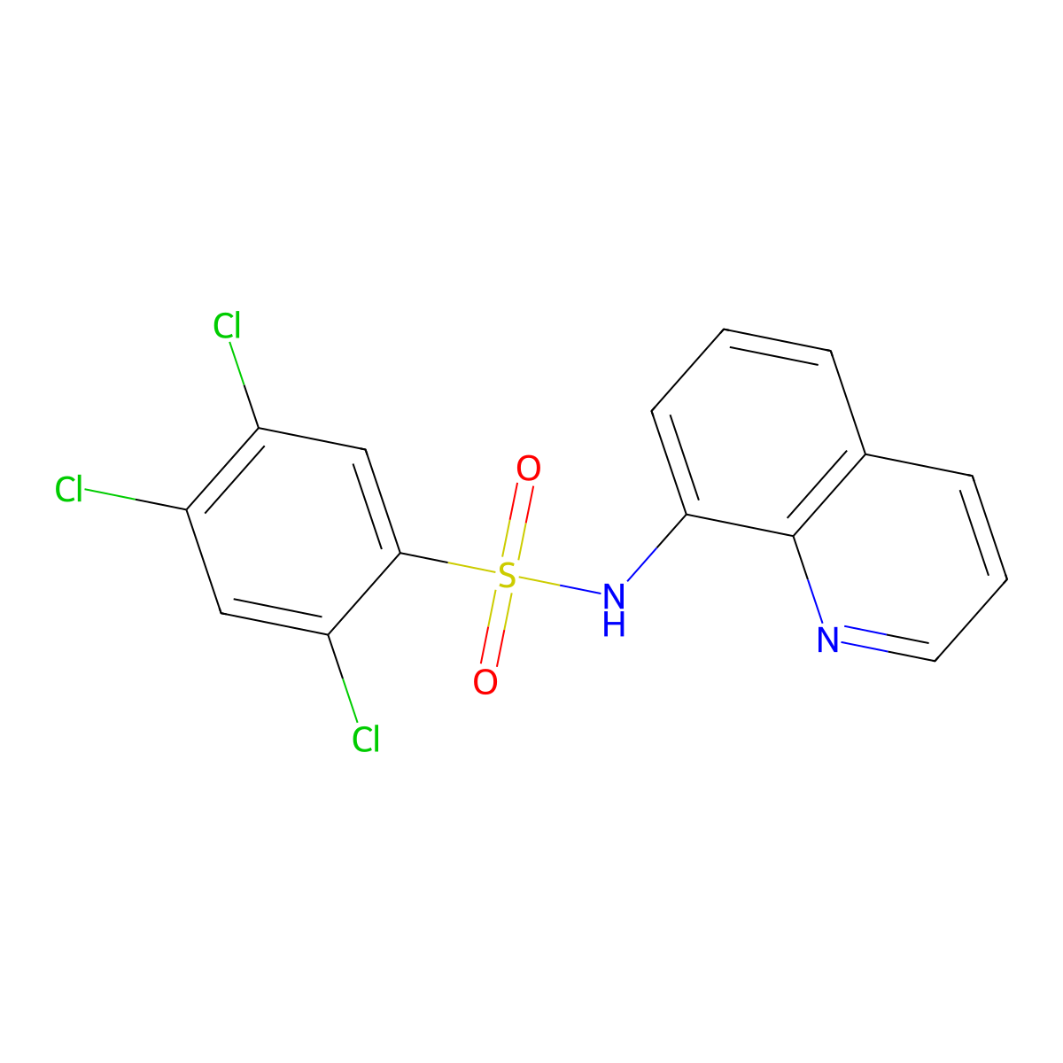 2,4,5-trichloro-N-quinolin-8-ylbenzenesulfonamide molecular structure, CAS 218287-96-8