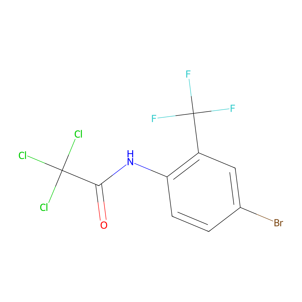 N-[4-bromo-2-(trifluoromethyl)phenyl]-2,2,2-trichloroacetamide molecular structure, CAS 218288-15-4