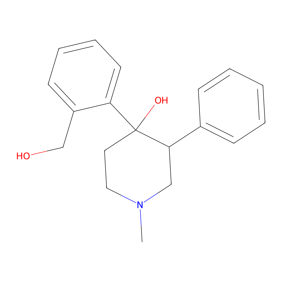 4-(2-(Hydroxymethyl)phenyl)-1-methyl-3-phenylpiperidin-4-ol molecular structure, CAS 218288-32-5
