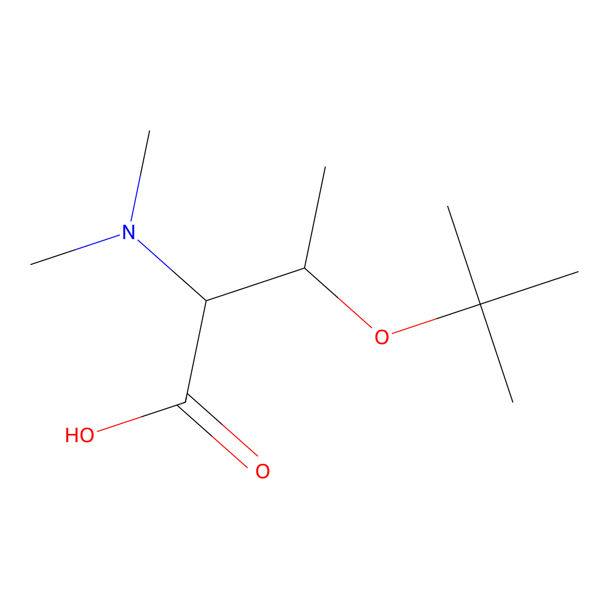 (2S,3R)-3-(tert-butoxy)-2-(dimethylamino)butanoic acid molecular structure, CAS 218288-96-1