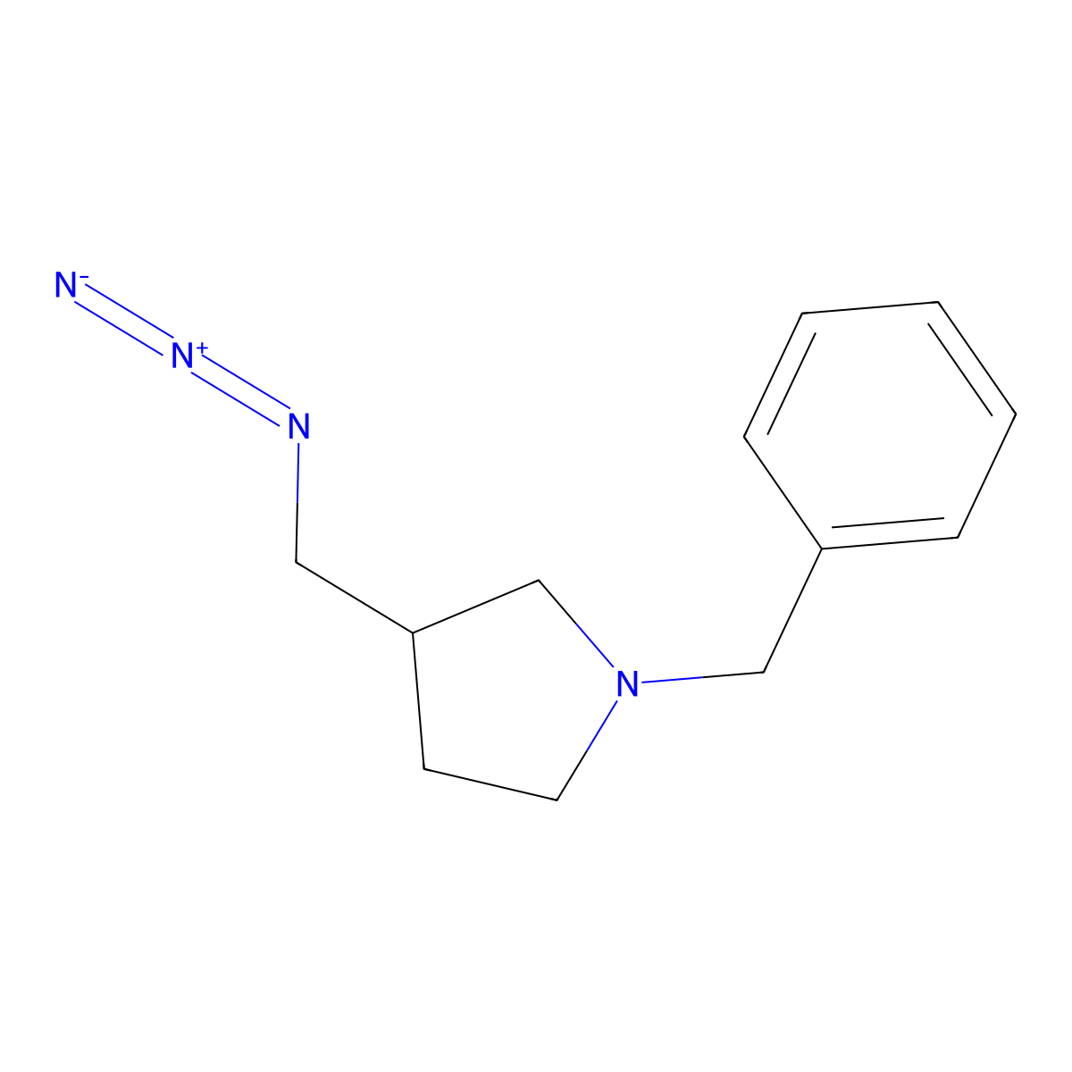 3-(Azidomethyl)-1-benzylpyrrolidine molecular structure, CAS 218293-49-3