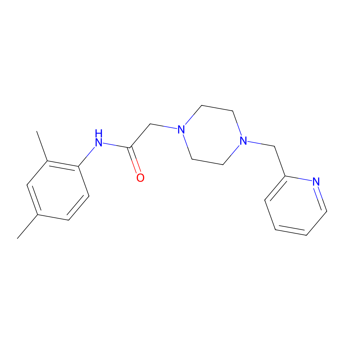 N-(2,4-dimethylphenyl)-2-[4-(pyridin-2-ylmethyl)piperazin-1-yl]acetamide molecular structure, CAS 2182955-23-1