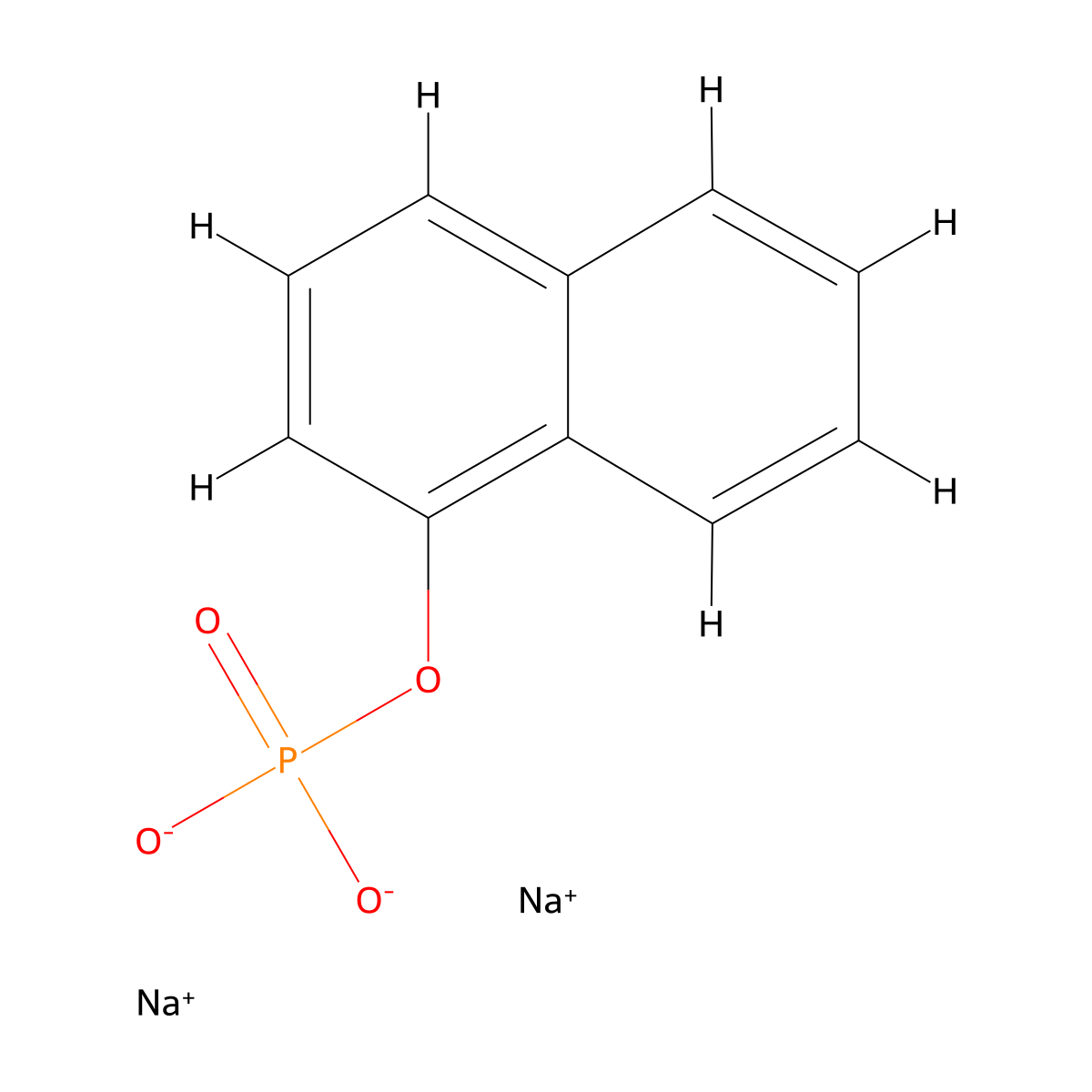 Disodium naphthyl phosphate molecular structure, CAS 2183-17-7