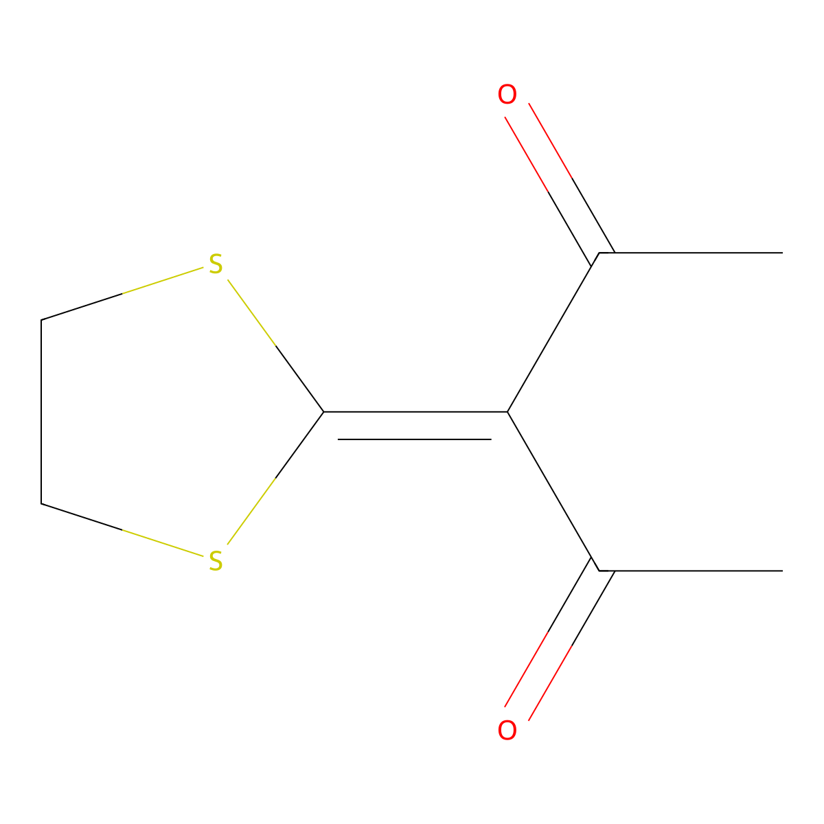 3-(1,3-Dithiolan-2-ylidene)-2,4-pentanedione molecular structure, CAS 2183-30-4
