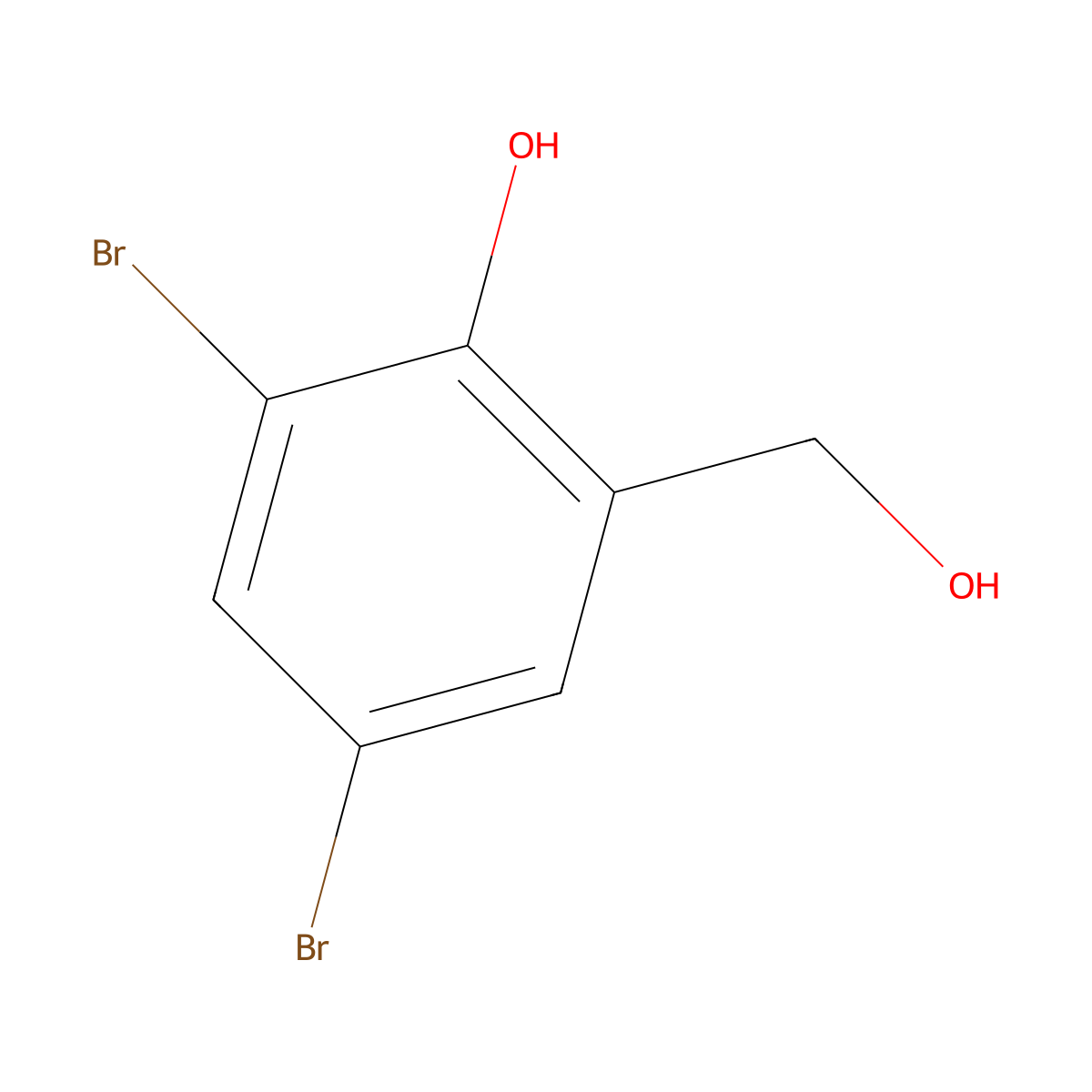 2,4-Dibromo-6-(hydroxymethyl)phenol molecular structure, CAS 2183-54-2