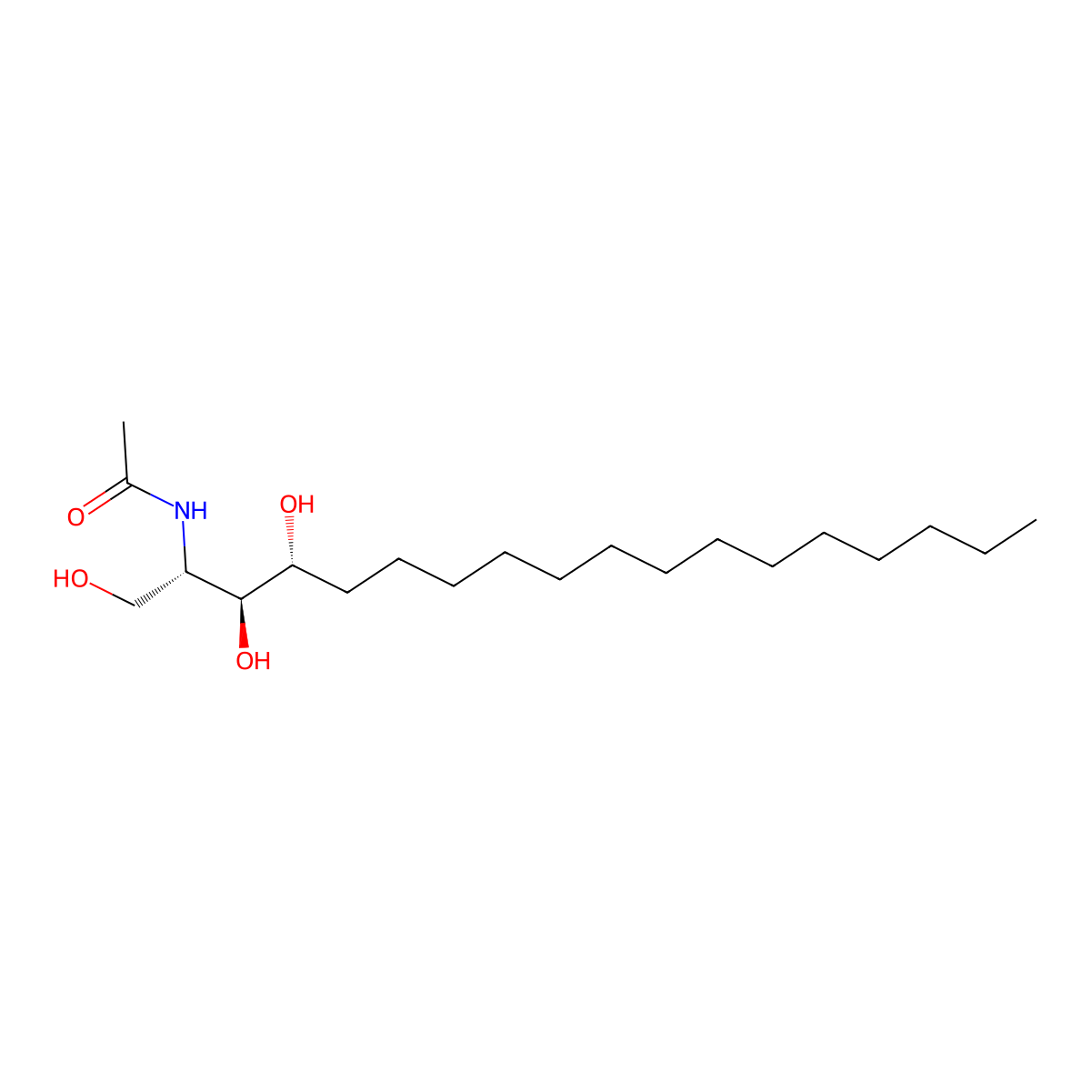 Phytosphingosine acetamide molecular structure, CAS 21830-28-4