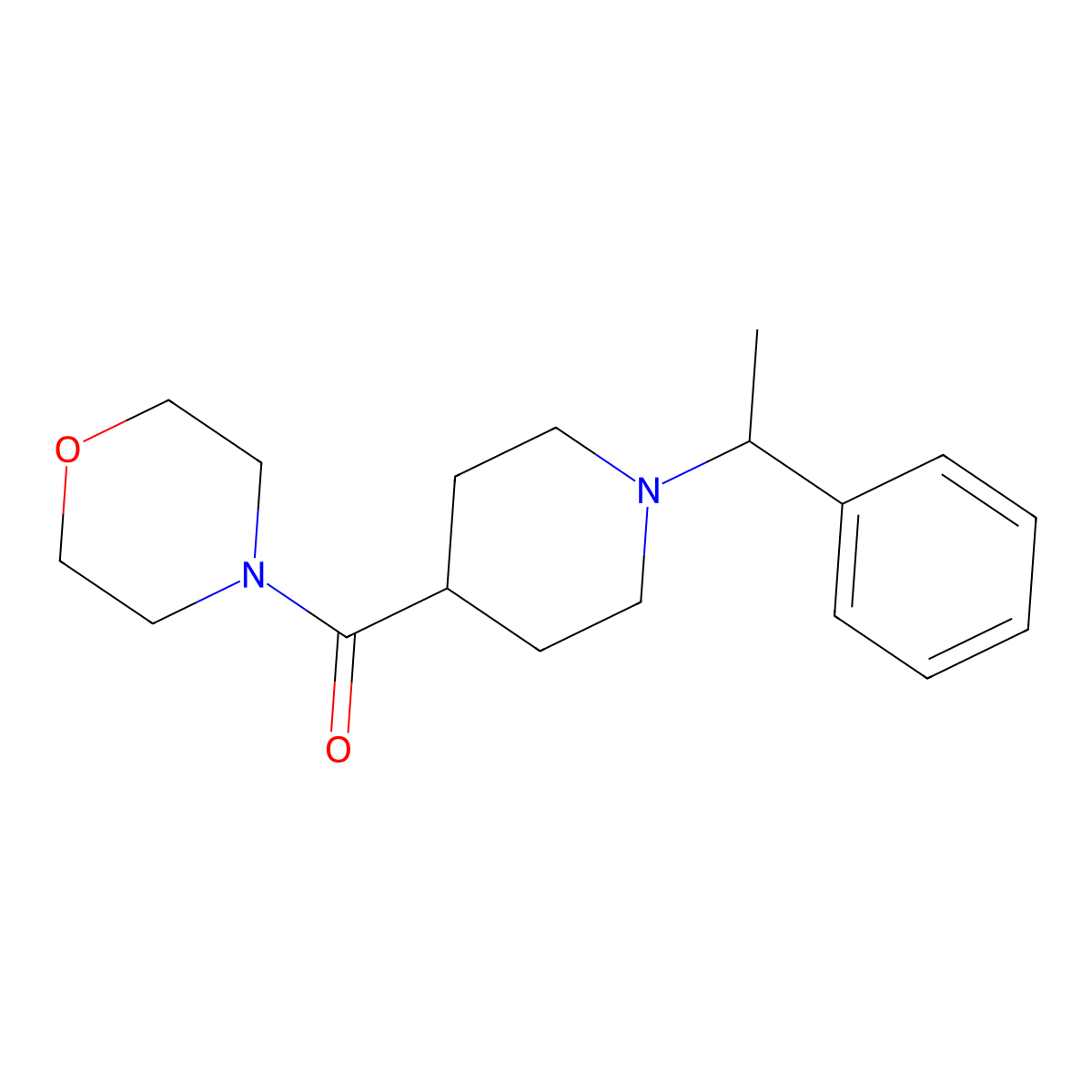 4-[1-(1-Phenylethyl)piperidine-4-carbonyl]morpholine molecular structure, CAS 2183009-90-5