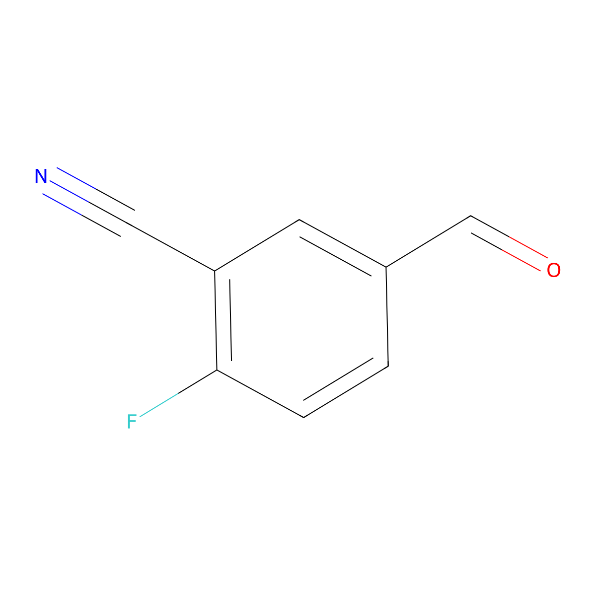 2-Fluoro-5-formylbenzonitrile molecular structure, CAS 218301-22-5