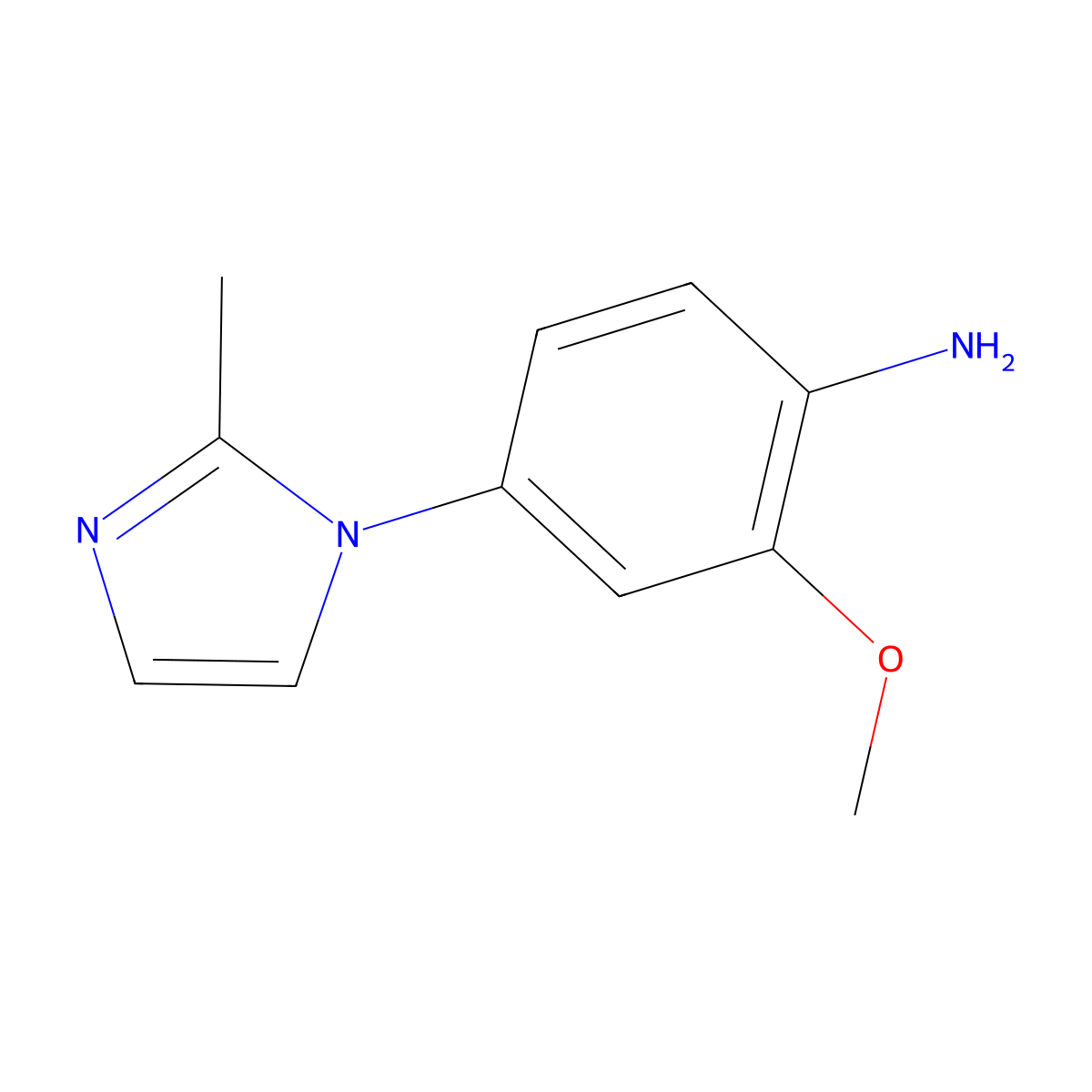 2-Methoxy-4-(2-methylimidazol-1-yl)aniline molecular structure, CAS 218301-72-5