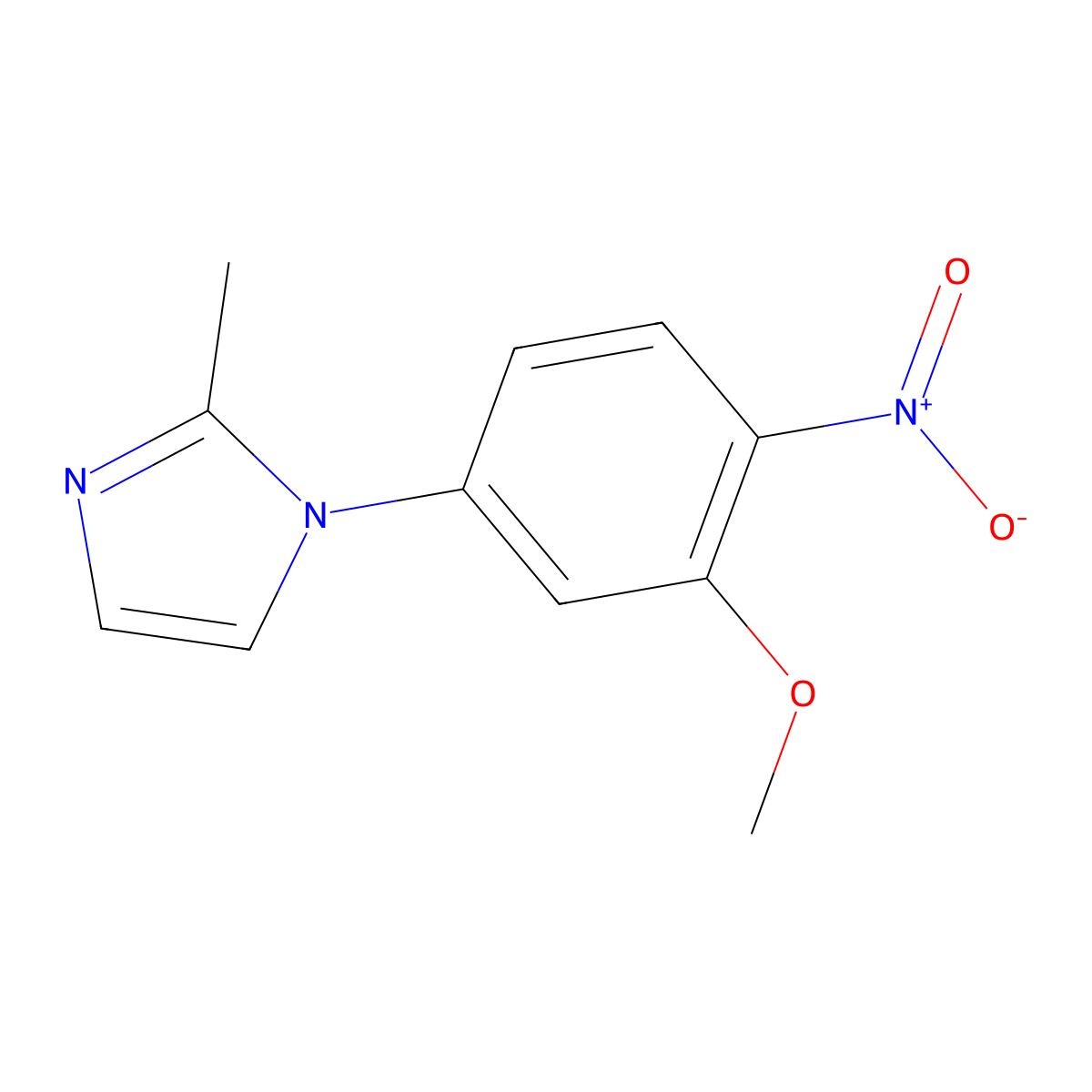 1-(3-methoxy-4-nitrophenyl)-2-methyl-1H-imidazole molecular structure, CAS 218301-74-7