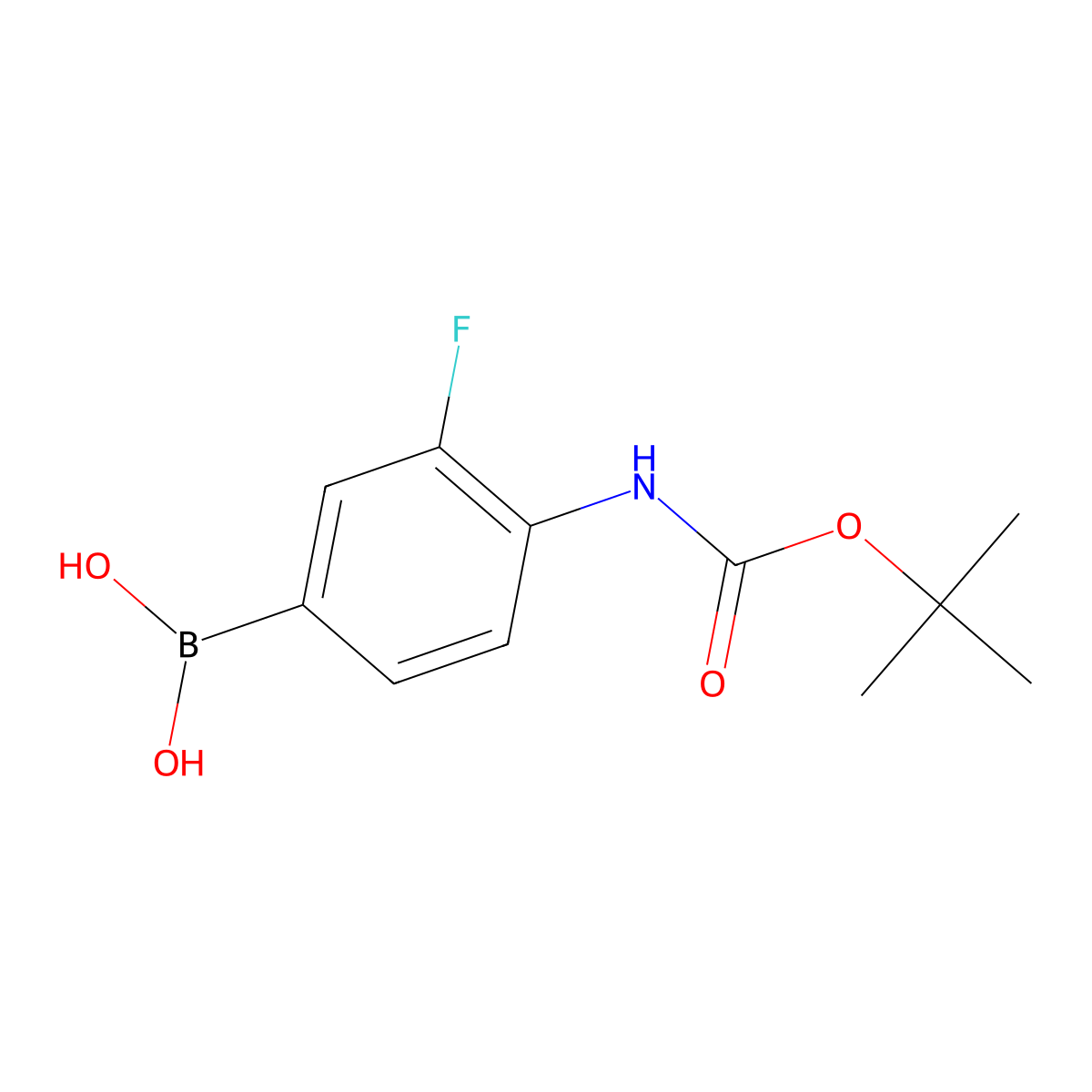 4-N-Boc-Amino-3-fluorophenylboronic acid molecular structure, CAS 218301-87-2