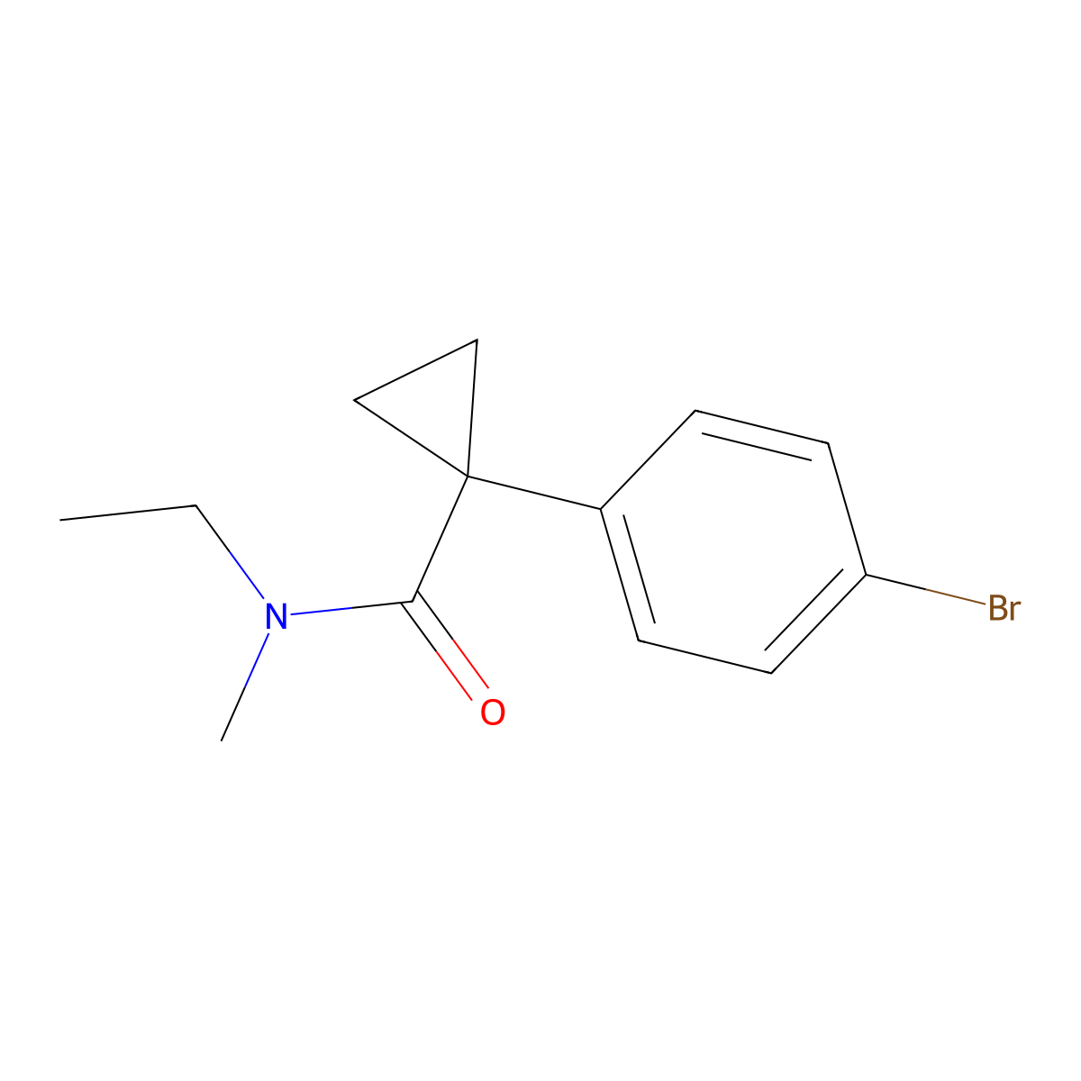 1-(4-bromophenyl)-N-ethyl-N-methylcyclopropane-1-carboxamide molecular structure, CAS 2183012-26-0