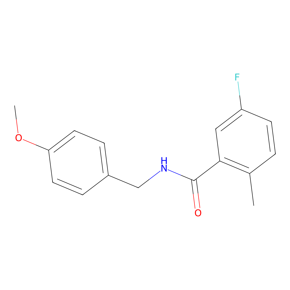 5-Fluoro-N-[(4-methoxyphenyl)methyl]-2-methylbenzamide molecular structure, CAS 2183054-22-8