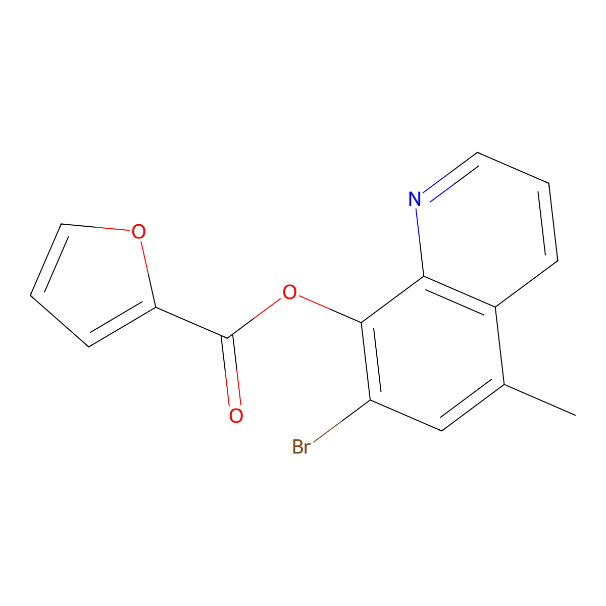7-Bromo-5-methyl-8-quinolyl furoate molecular structure, CAS 21831-01-6