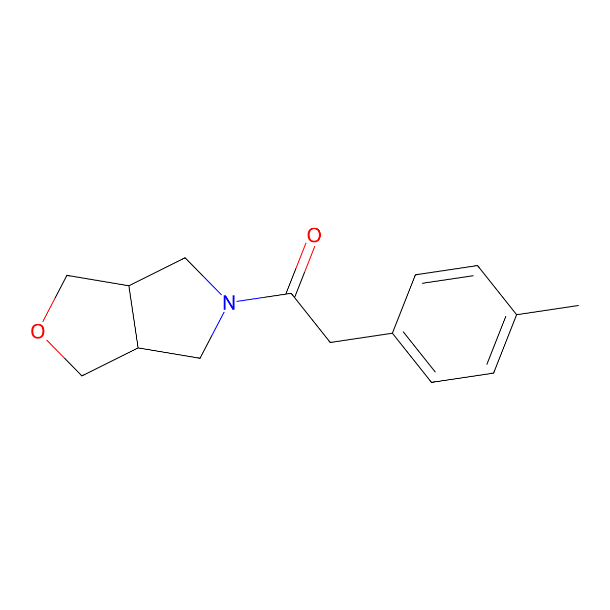 1-(dihydro-1H-furo[3,4-c]pyrrol-5(3H,6H,6aH)-yl)-2-p-tolylethanone molecular structure, CAS 2183115-71-9