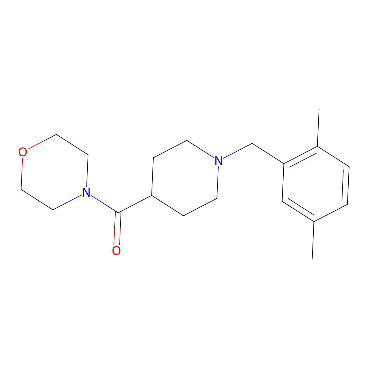 4-{1-[(2,5-Dimethylphenyl)methyl]piperidine-4-carbonyl}morpholine molecular structure, CAS 2183129-12-4