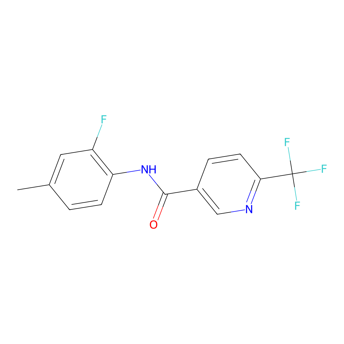 N-(2-Fluoro-4-methylphenyl)-6-(trifluoromethyl)-3-pyridinecarboxamide molecular structure, CAS 2183130-05-2