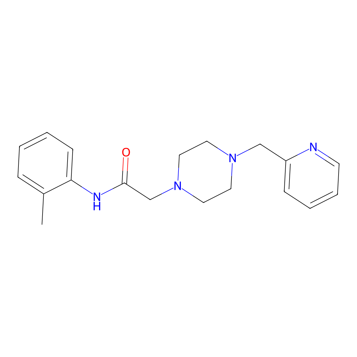 N-(2-methylphenyl)-2-[4-(pyridin-2-ylmethyl)piperazin-1-yl]acetamide molecular structure, CAS 2183133-34-6