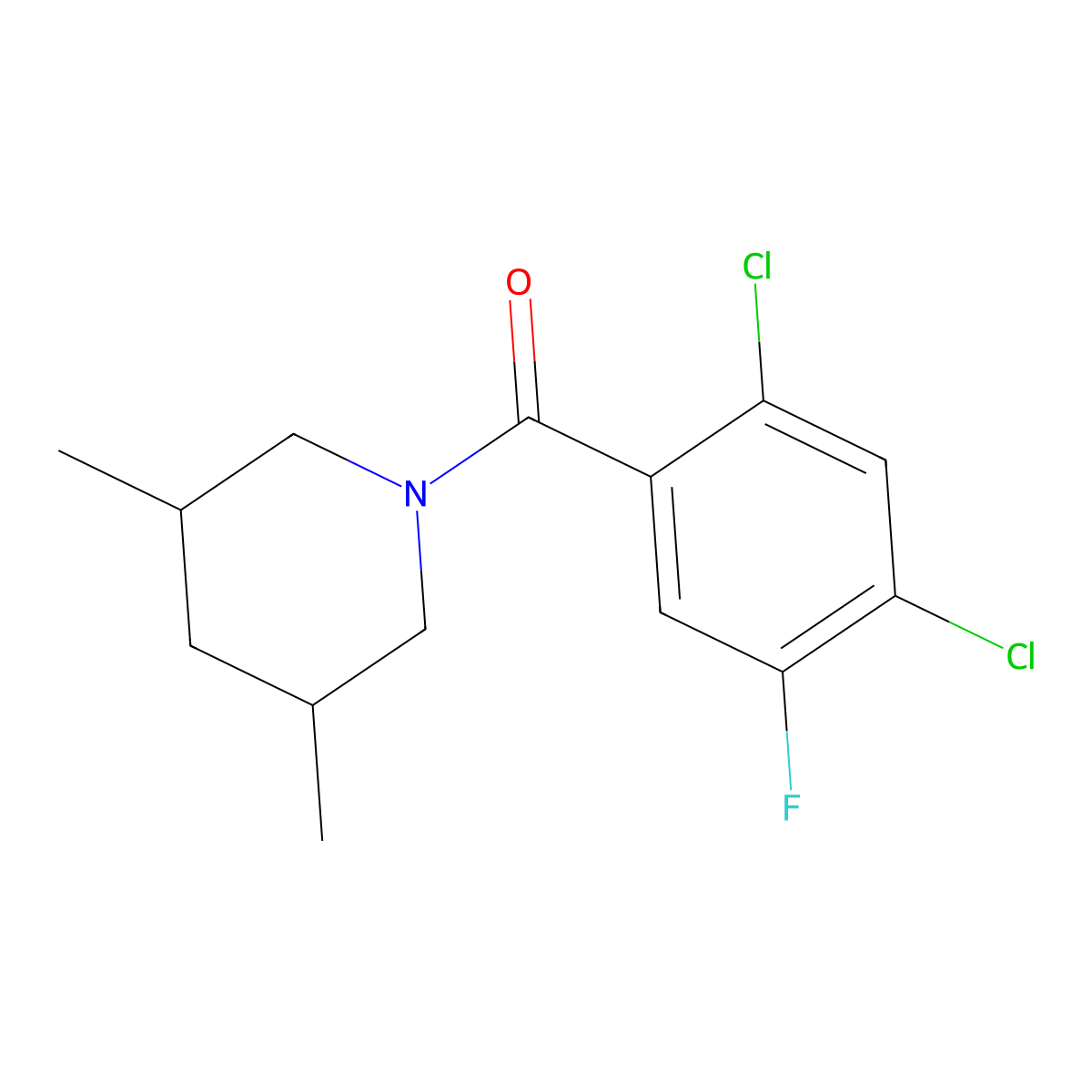 (2,4-Dichloro-5-fluorophenyl)(3,5-dimethyl-1-piperidinyl)methanone molecular structure, CAS 2183170-89-8