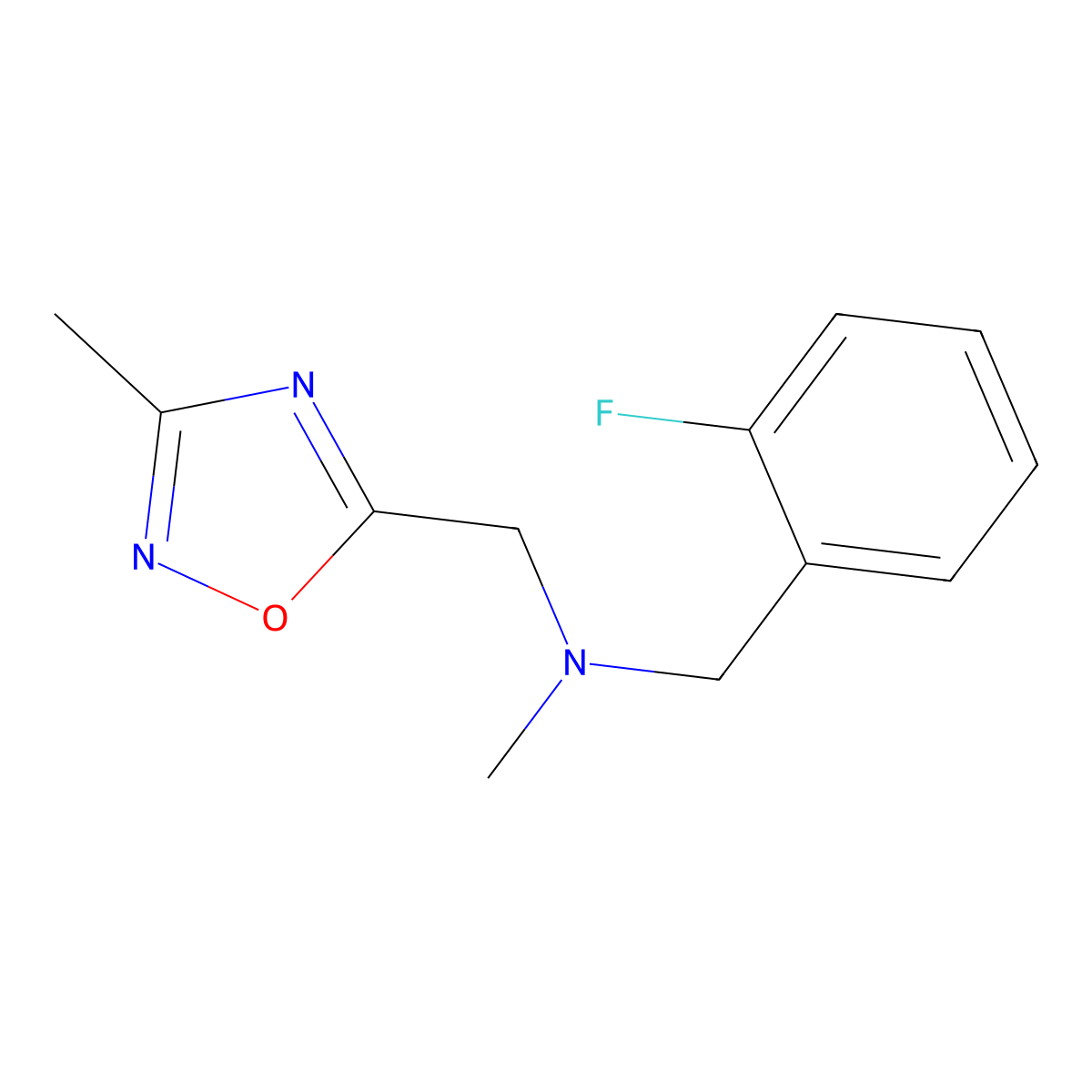 [(2-Fluorophenyl)methyl](methyl)[(3-methyl-1,2,4-oxadiazol-5-yl)methyl]amine molecular structure, CAS 2183221-27-2