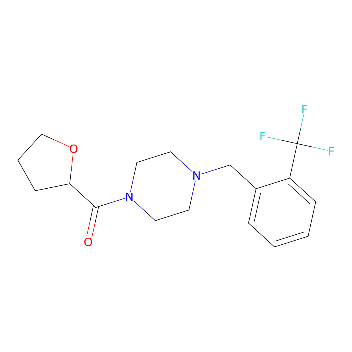 1-(Oxolane-2-carbonyl)-4-{[2-(trifluoromethyl)phenyl]methyl}piperazine molecular structure, CAS 2183274-94-2