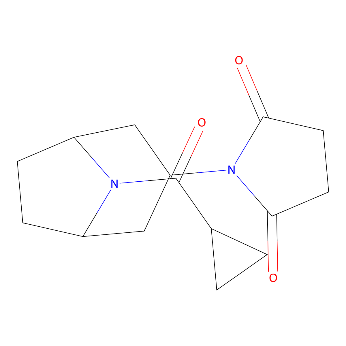 1-((1R,5S)-8-(cyclopropanecarbonyl)-8-azabicyclo[3.2.1]octan-3-yl)pyrrolidine-2,5-dione molecular structure, CAS 2183338-87-4