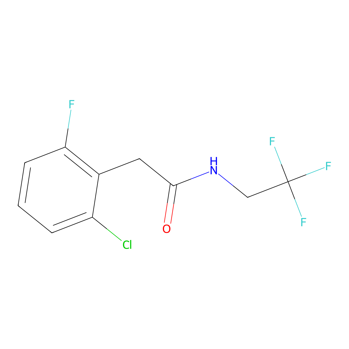 2-(2-Chloro-6-fluorophenyl)-N-(2,2,2-trifluoroethyl)acetamide molecular structure, CAS 2183350-88-9