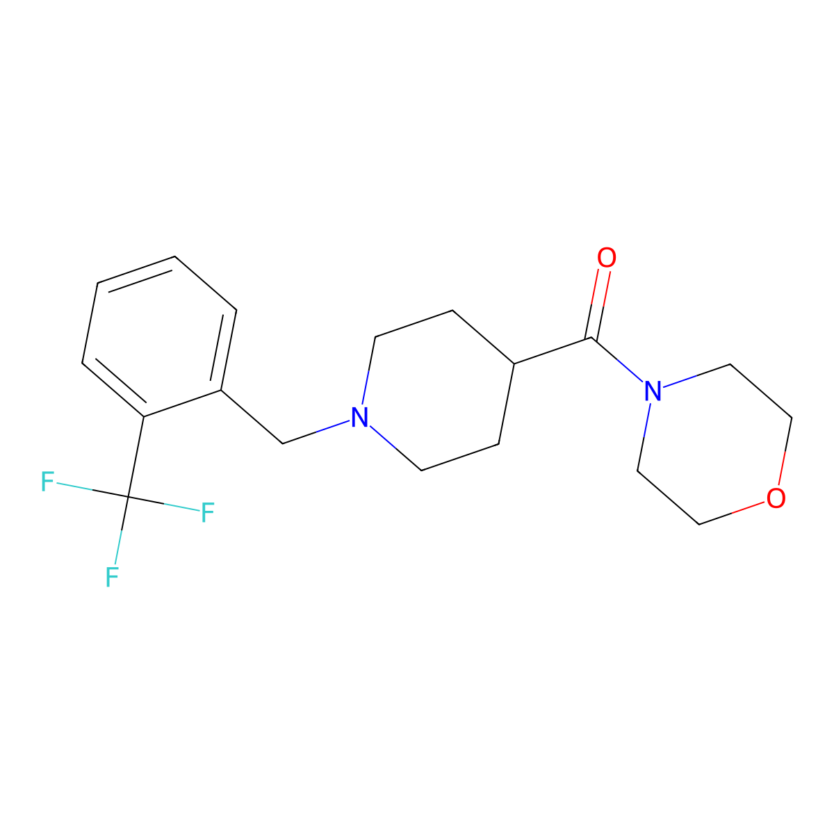 4-(1-{[2-(Trifluoromethyl)phenyl]methyl}piperidine-4-carbonyl)morpholine molecular structure, CAS 2183386-04-9