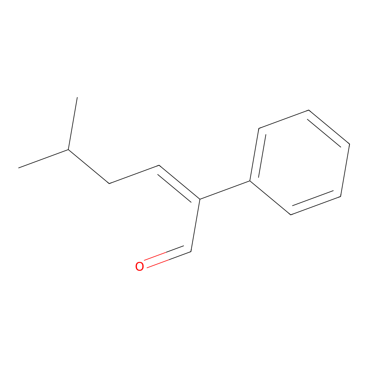5-Methyl-2-phenyl-2-hexenal molecular structure, CAS 21834-92-4